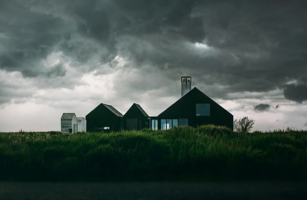 A storm hovering over a house