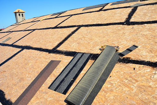 Roofing underlayment on a residential roof
