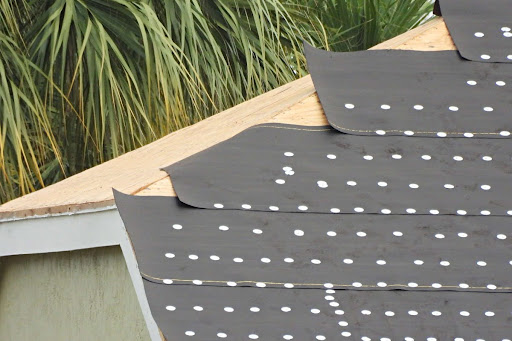 Roof underlayment on a residential roof