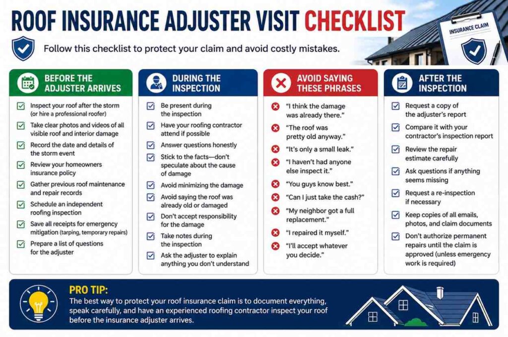 What Not to Say to a Roof Insurance Adjuster